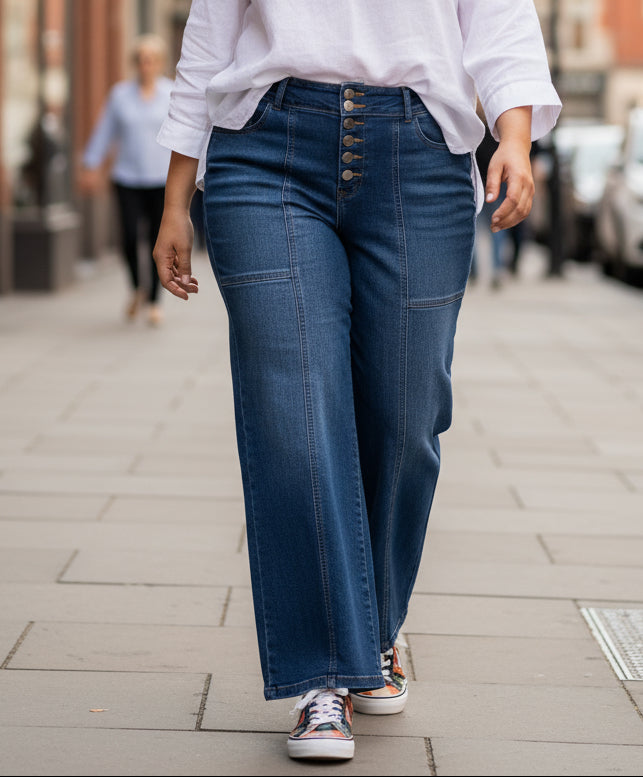 Nové! Široké rifle Bonprix vel. 44