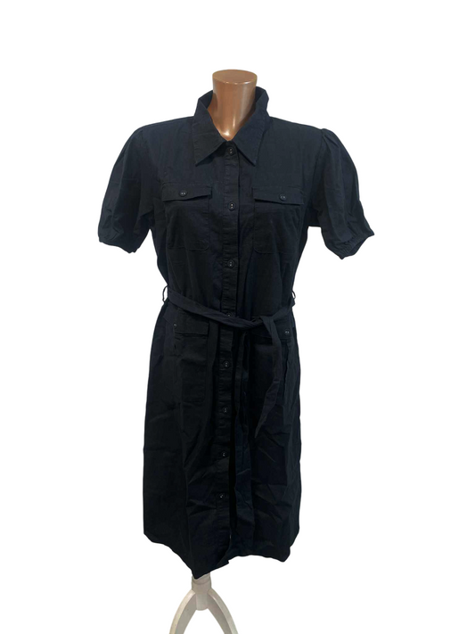 Nové černé lněné košilové šaty Bonprix vel. 42