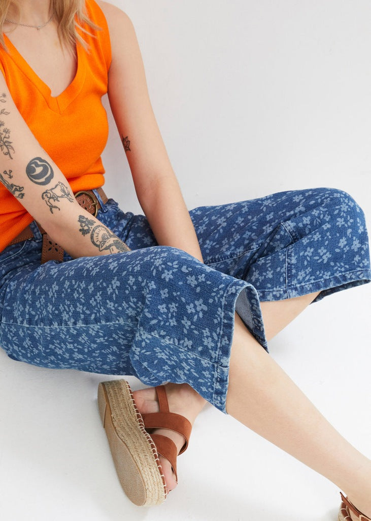 Nové! Pružné riflové 7/8 kalhoty Bonprix vel. 42