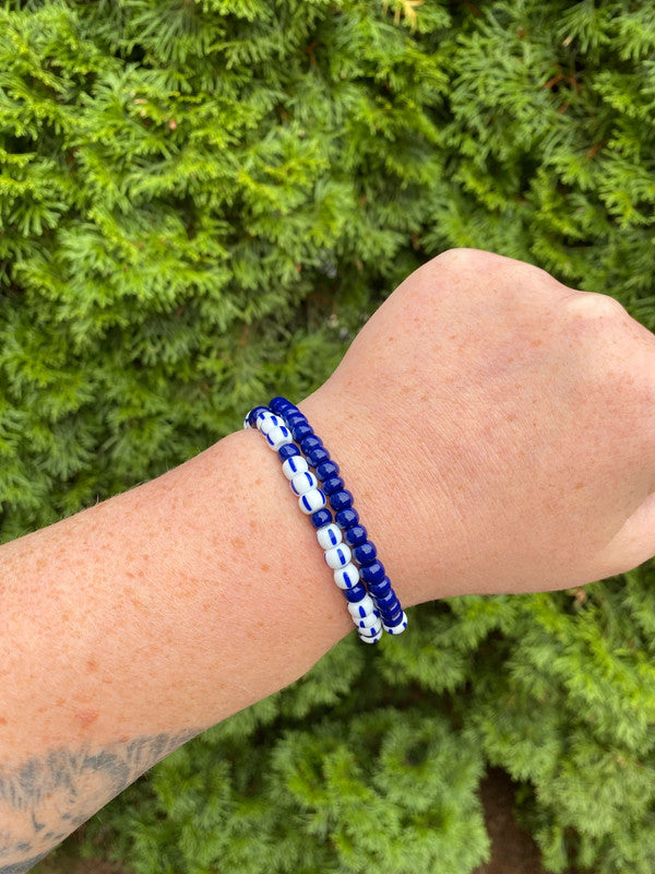 2ks modrobílé náramky - handmade