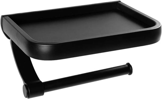 Kovový matný Držák na toaletní papír s poličkou