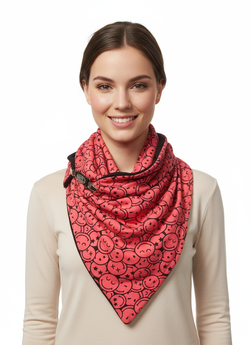 Handmade šátkošála - smajlíci