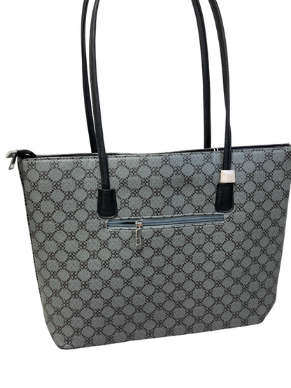 Dámská kabelka Tote s monogramovým vzorem - šedá