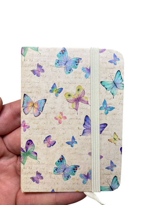 Mini zápisník s motýlky - barevný blok