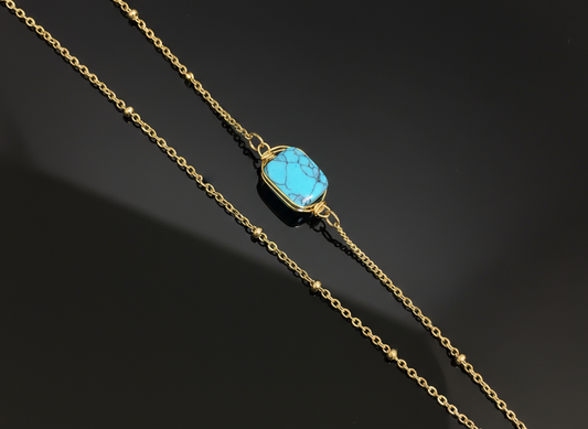 Dvojitý Náramek z drahým kamenem Kalcitem