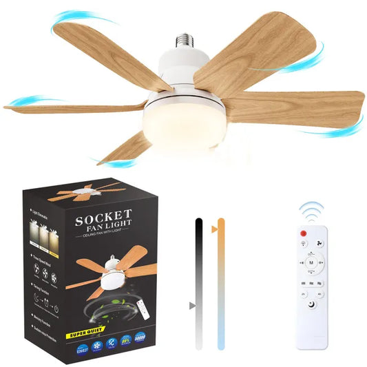 stropní ventilátor do objímky s osvětlením